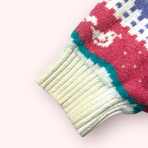 Vintage 90s Northern Reflections Pink Purple Duck Lake Nature Scene Cardigan XL - Picture 10 of 11